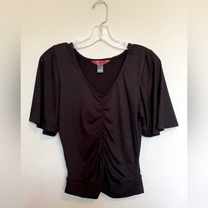 • HOT KISS • CINCHED BUTTERFLY SLEEVE BLOUSE •